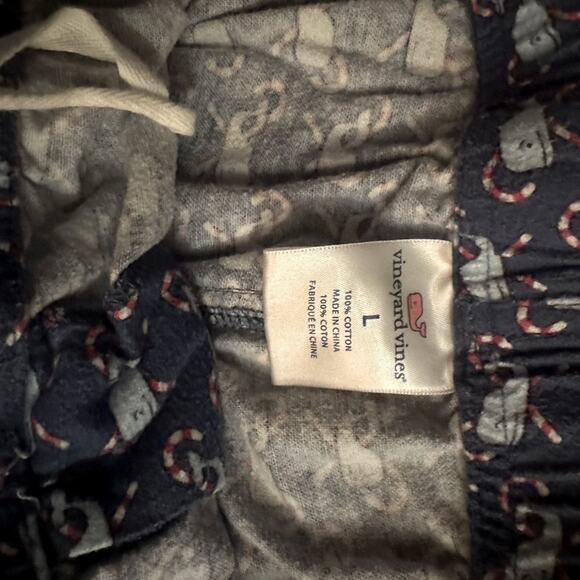 Vineyard Vines Men's blue Christmas Pajama pants with whale and candy canes L - Picture 6 of 9